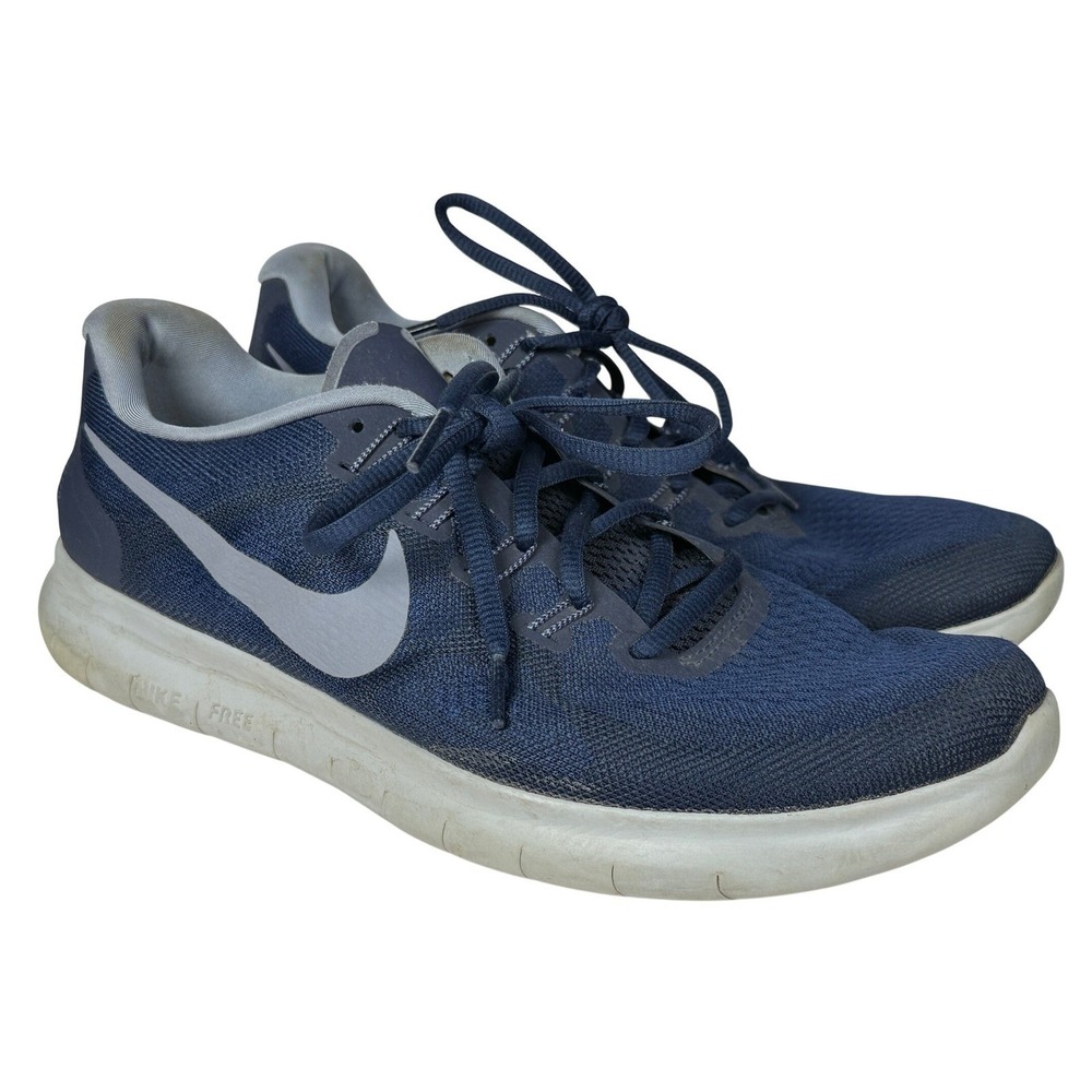 Nike Free RN 2017 Running Shoes Women 11 Lightweight Mesh Navy Blue 880840-404